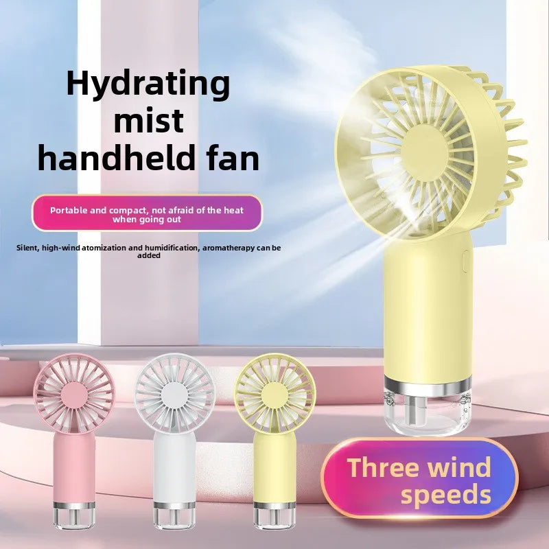 Handheld Spray Mist Fan – USB Rechargeable Portable Cooling
