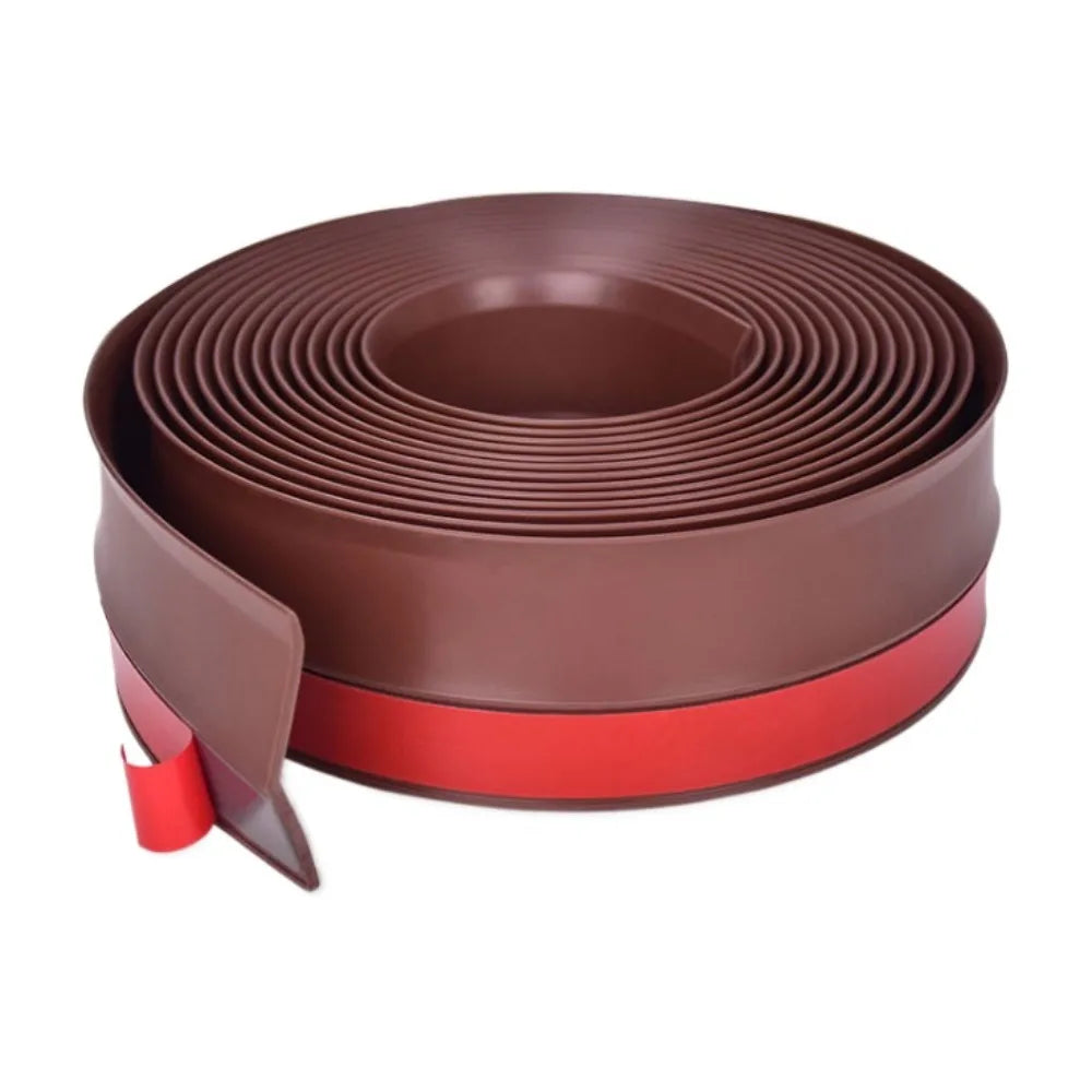 100CM Garage Door Sealing Strip Weatherproof Self Adhesive Top and Sides Seal Heavy Duty Easy Installation Weather Stripping Oasis Select Brown-100x3.5x2.5cm