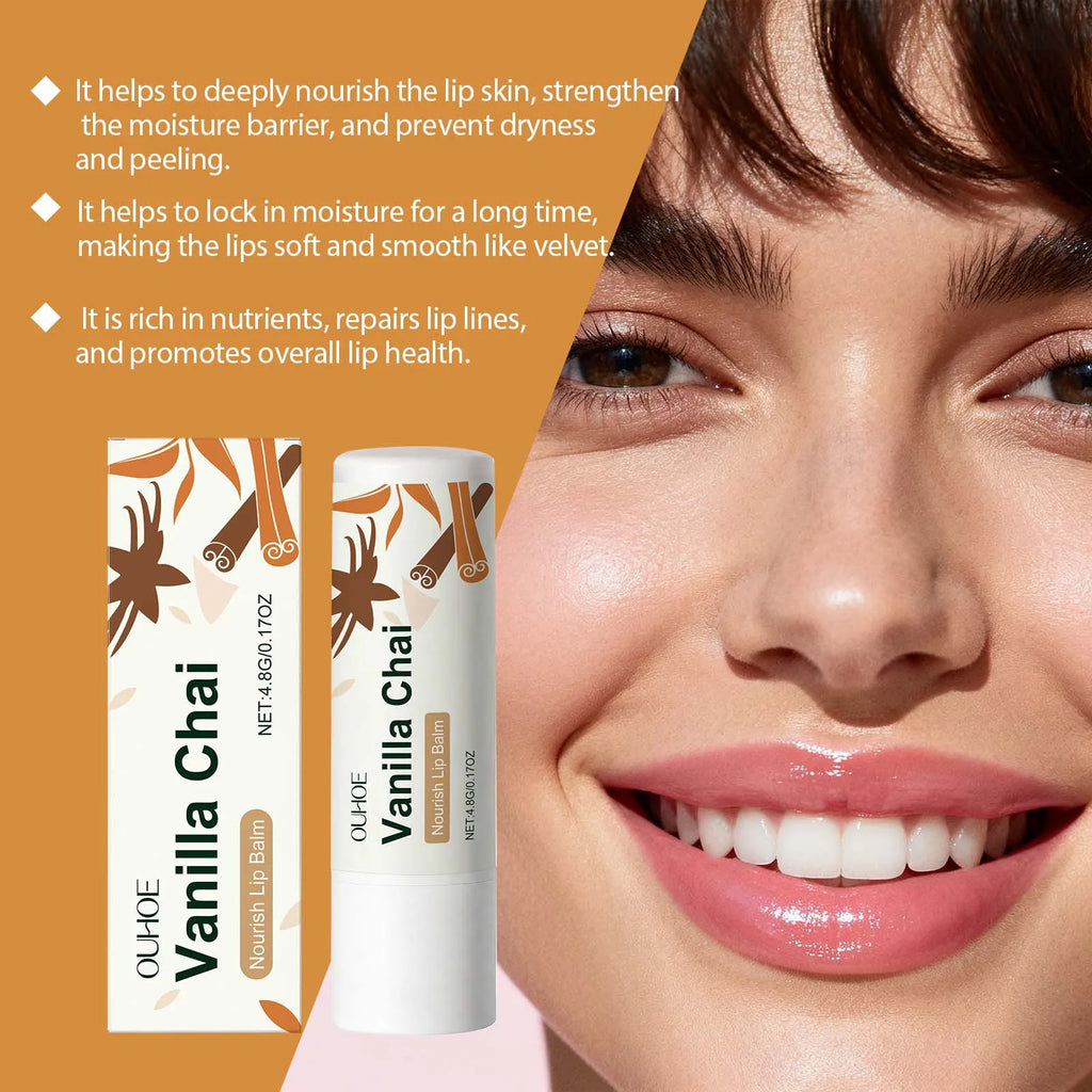 Plumping Lip Balm for Preventing Chapped Lips Vanilla Tea Scent Refreshing Moisturizing Hydrating Brightening Lip Care Oasis Select