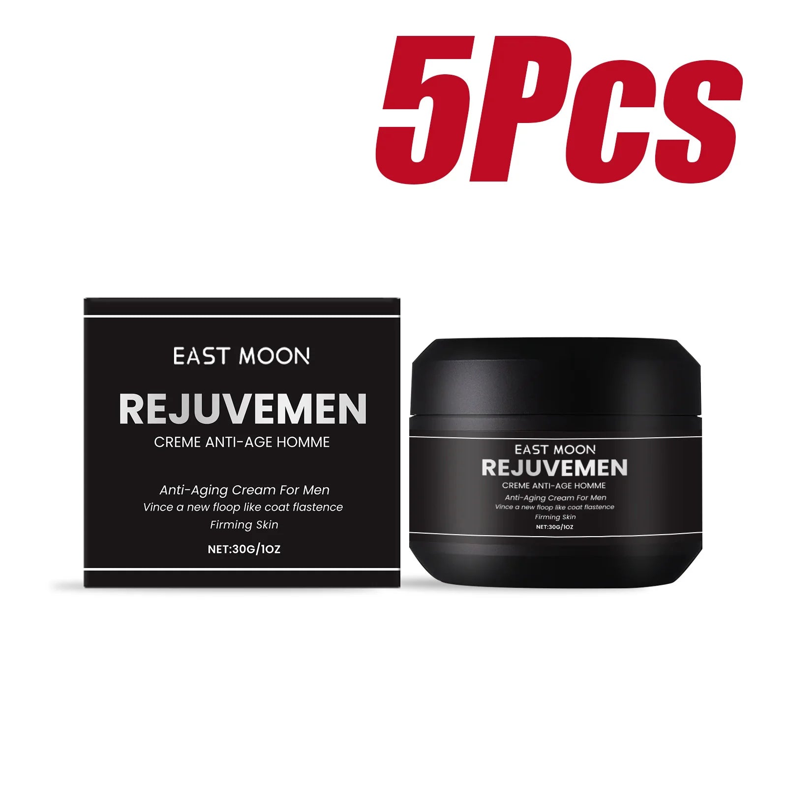 East Moon Men's Firming Face Cream – Anti-Wrinkle & Hydrating Men's Face Cream Oasis Select 5 x 30g Boxed
