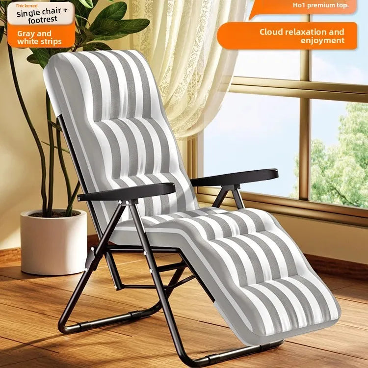 Folding recliner home leisure elderly balcony back chair office lunch break sit and sleep dual-purpose chair Oasis Select Pink