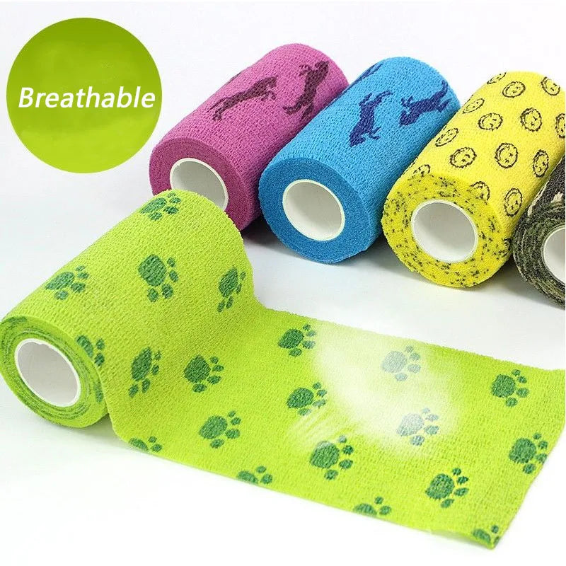 4.5m Medical Therapy Elastic Bandage Sport Protector Strap for Finger Joint Knee First Aid Kit Pet Dog Cat Self Adhesive Bandage Oasis Select