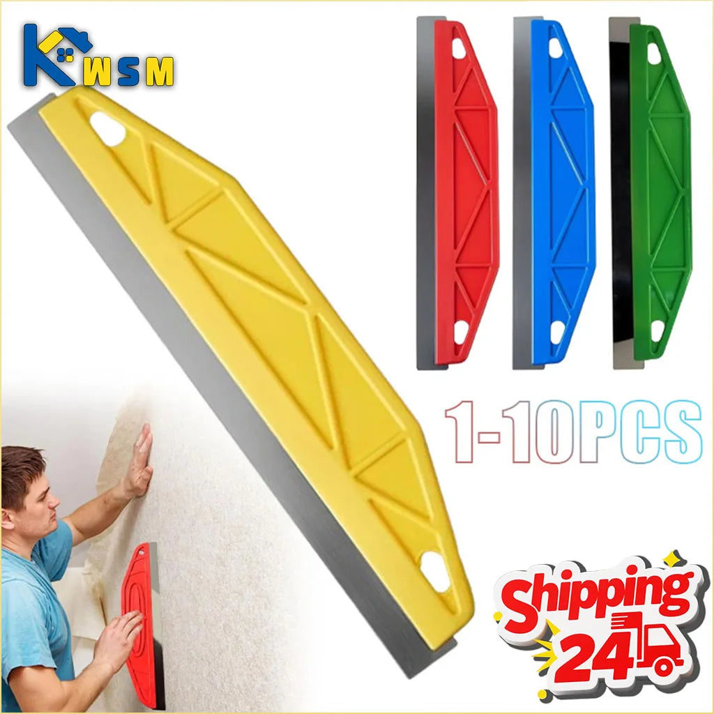 1-10PCS Stainless Steel Wallpaper Scraper Putty Knife Plastic Handle Drywall Mud Trowel for Paint Removal Caulk Home DIY Oasis Select