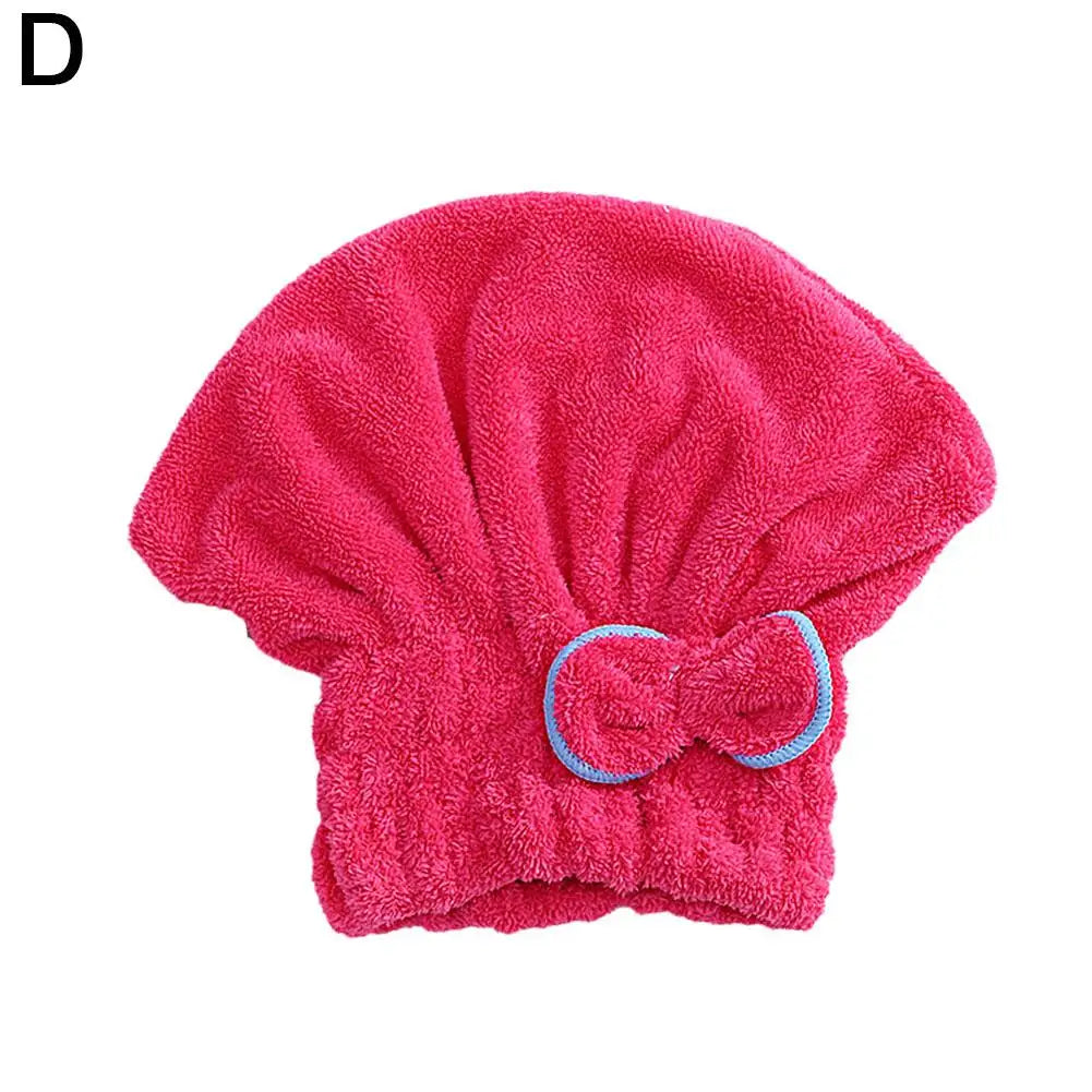 Quick Dry Hair Wrap Towel Thick Microfiber Drying Cap Bowknot Designer Shower Hat Super Absorbent Hair Bonnet For Long Thick Hai Oasis Select Red
