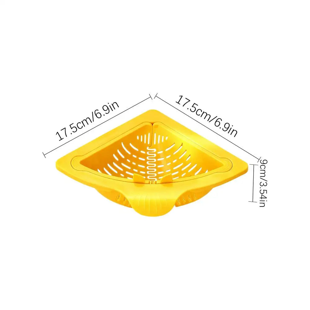 Sink Food Catcher Corner Basket Magnetic Kitchen Storage Rack Sink Drain Strainer Basket Kitchen Cleaning Drain Baskets Oasis Select Yellow