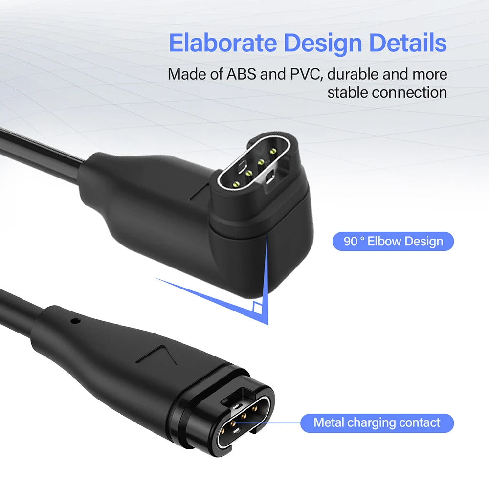 Magnetic USB-A/C Charger Cable for Garmin Fenix 5 6 7 Forerunner Magnetic Charging Cable Oasis Select