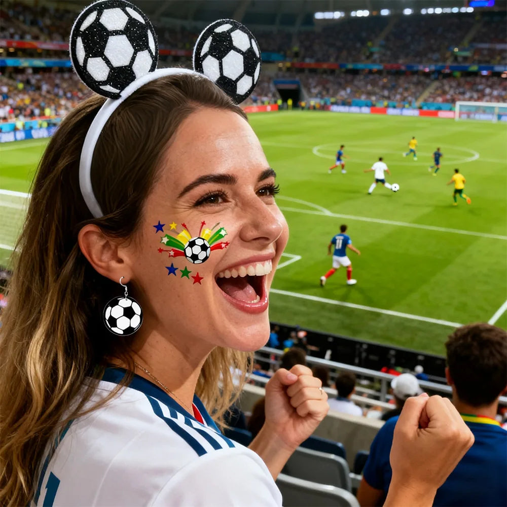 Reusable Soccer Fan Cheering Props Lightweight Eco-Friendly Sports Event Noise Maker Headdress Temporary Tattoo Stickers Oasis Select