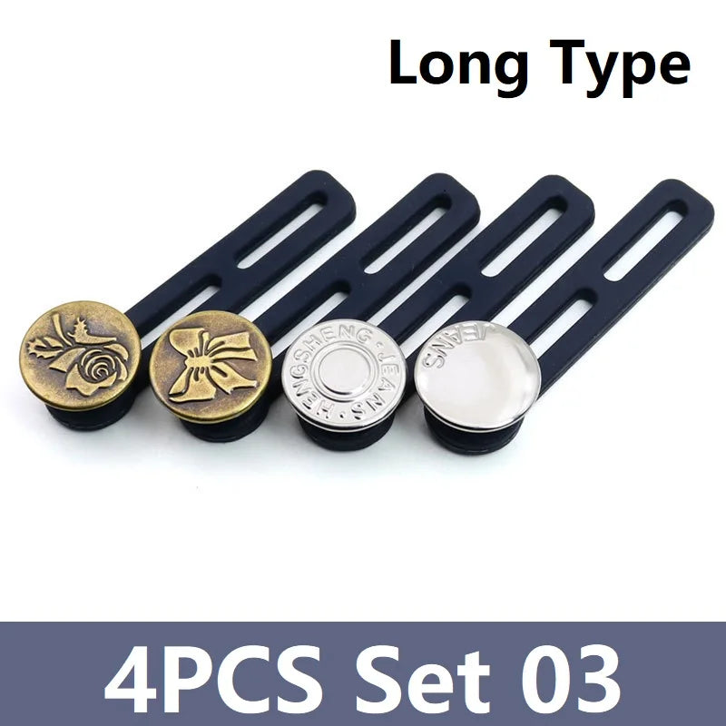 4/6pcs Jeans Button Extender Universal Pants Extender Button for Women Men Adjustable Elastic Waist Silicone Extender Buckle Set Oasis Select 4PCS Set 03