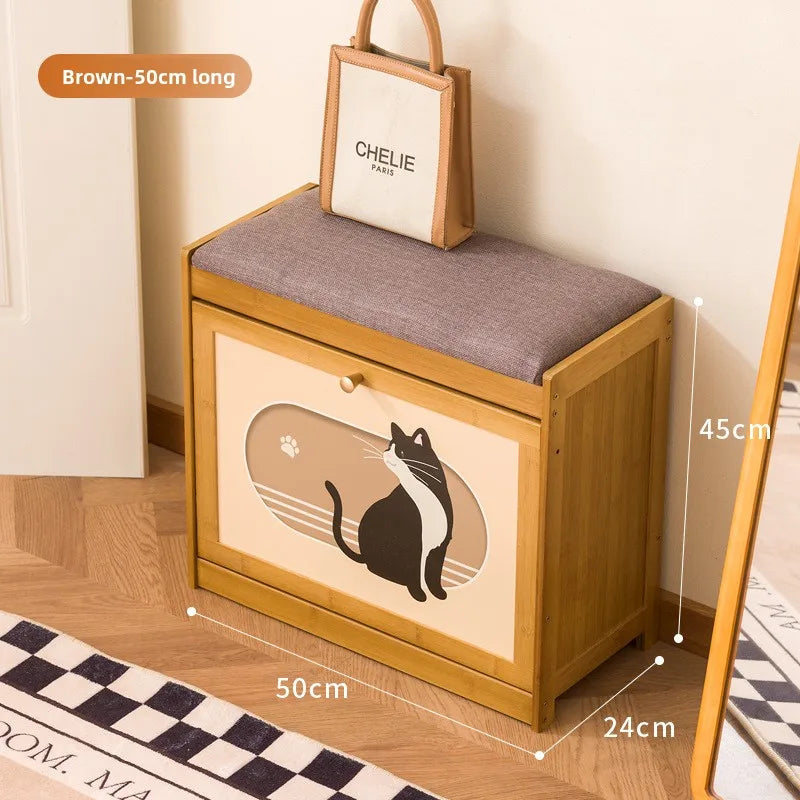 shoe change stool can be integrated into the stool, and the long stool at the door enters the home Oasis Select Brown 50 long