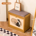 Creative cat home door shoe changing stool integrated cartoon low stool small stool wearing shoe stool advanced shoe rack Oasis Select Brown 50cm