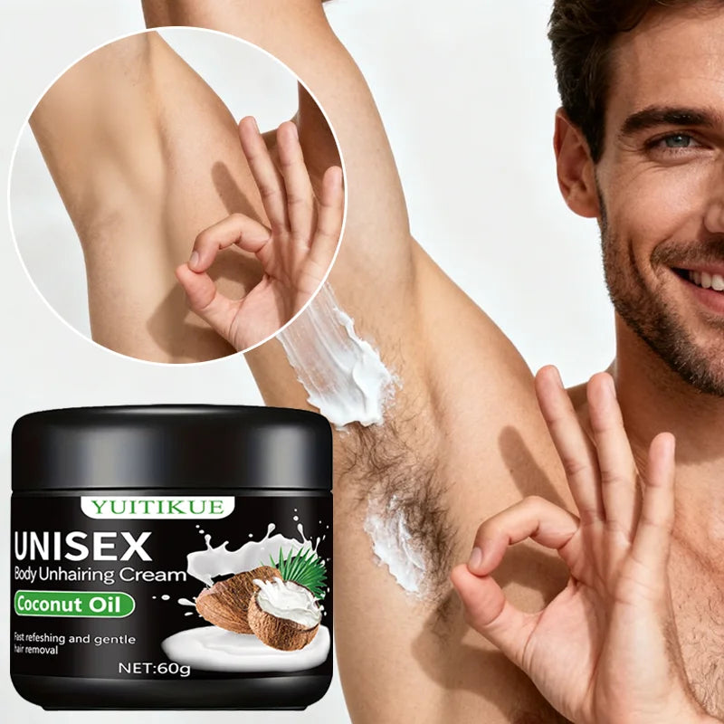 YUITIKUE Hair Removal Cream 60g – Coconut Oil & Aloe Unisex