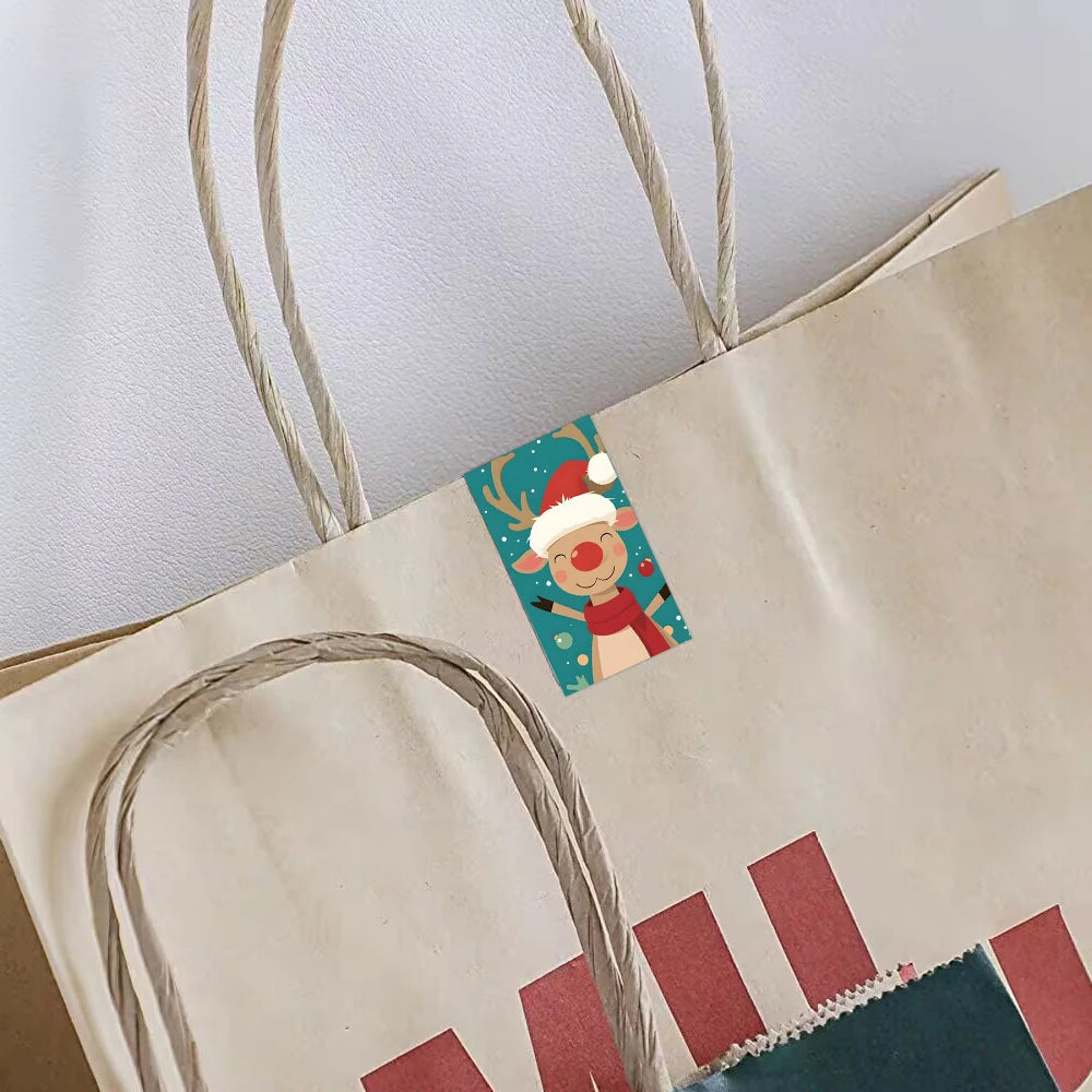 120pcs Christmas Stickers Roll - Cute Santa Polar Bear, Merry Christmas - for Gift Wrapping, Packaging - Paper-Based Oasis Select