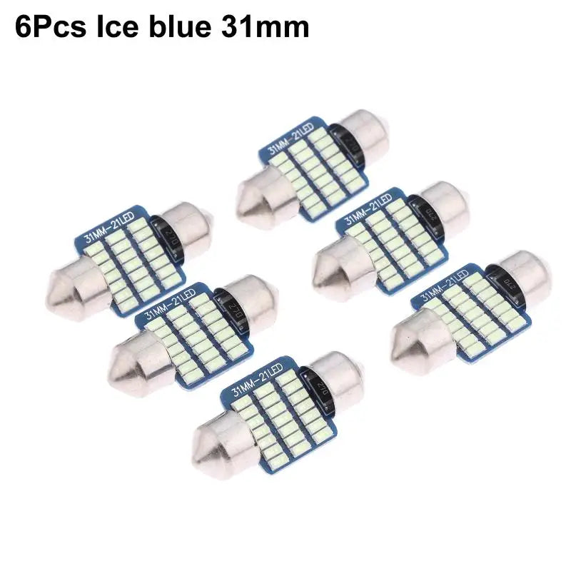 6PCS C5W LED Bulbs Canbus Festoon LED For Car Interior Dome Trunk License Plate Lights 12V 300LM 6500K White Oasis Select B1