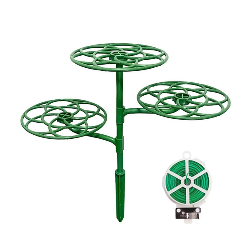 WISH Sunflower Flower Support Stand Three-Layer Plant Support Rack For Climbing And Grafting Oasis Select Green NONE