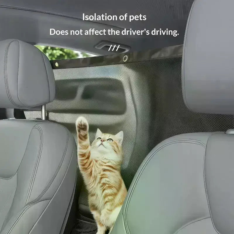 Car Pet Barrier Net Dog Safety Isolation Net For Vehicles Universal Fit Breathable Mesh Pet Travel Barrier For Back Seat Oasis Select