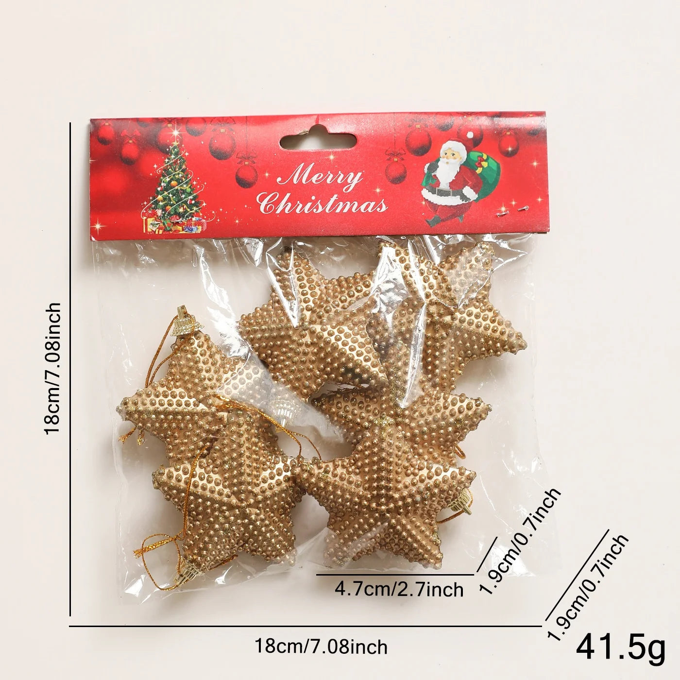 Retro Gold Glitter Christmas Pine Cone Ball Ornaments Star Hanging Pendants Merry Christmas Decoration for Home Xmas Tree Decor Oasis Select Star B