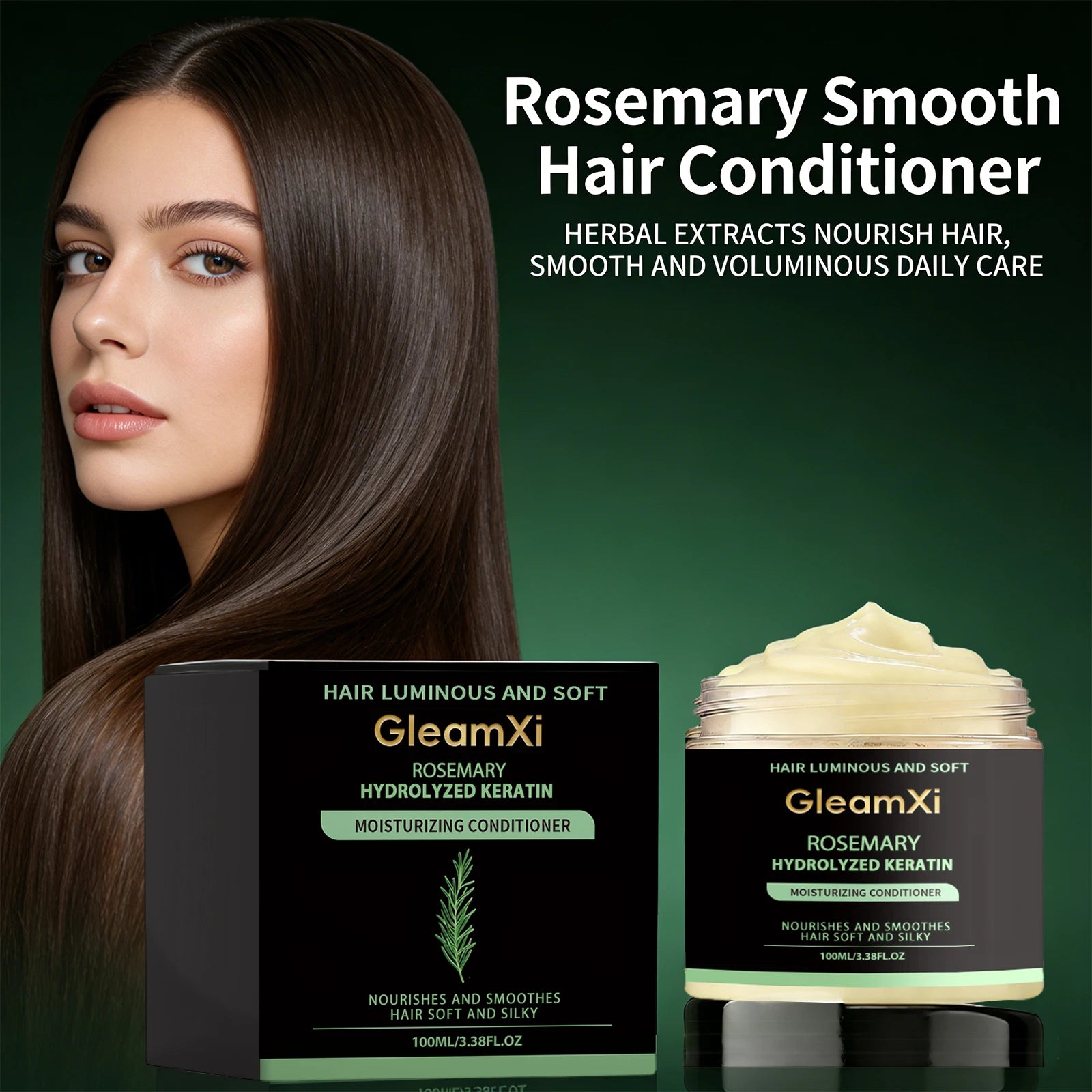 Rosemary Hair Conditioner Smooth Hair Improve Dryness Repair Damaged Frizzy Hair Reduce Hair Splitting Strengthen Hair Care Oasis Select