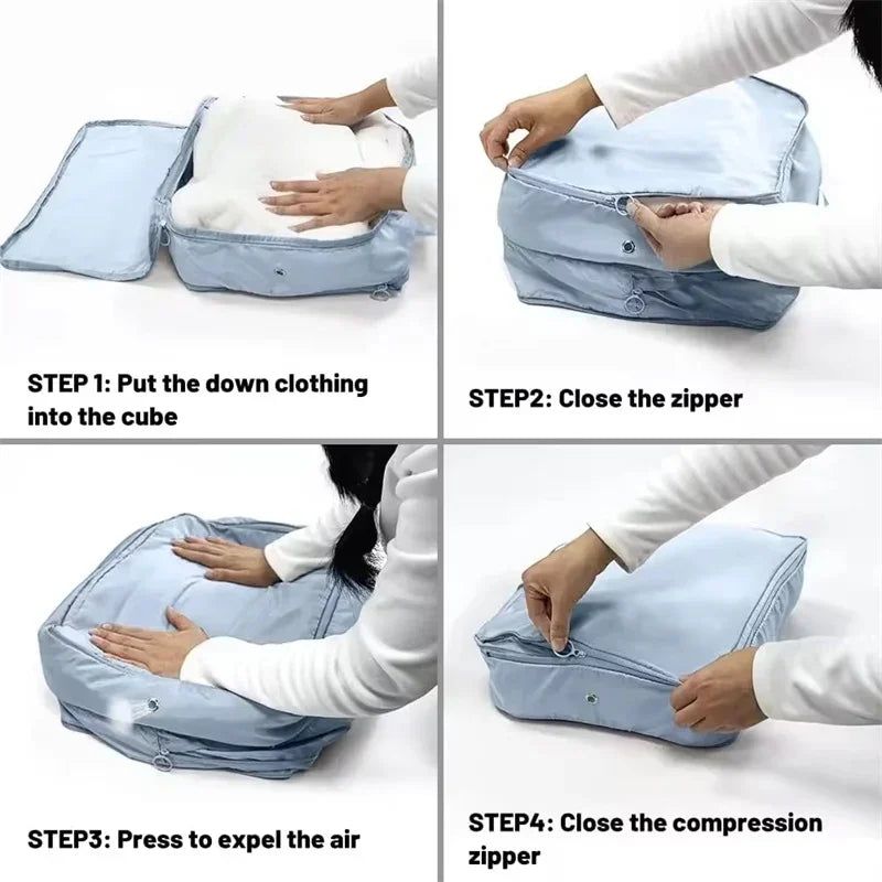 1-10PCS Foldable Compression Packing Bag Home Large Capacity Clothes Storage Bag Travel Portable Handheld Compression Bag Oasis Select