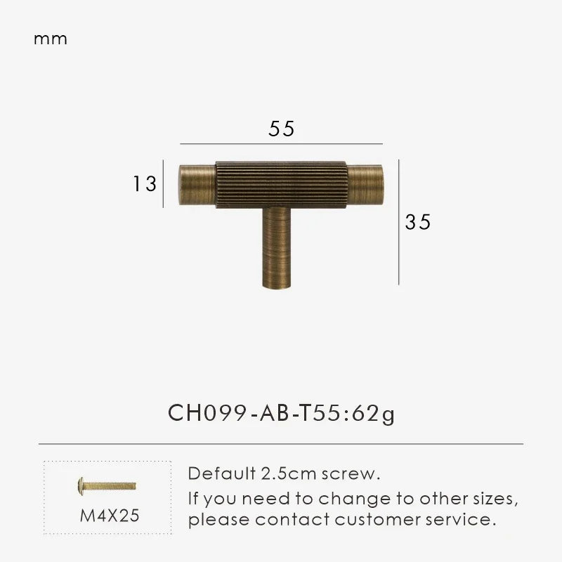 Solid Brass Linear Cabinet Handle Drawer Tbar Cabinet Door Pull White Matte Gold Bronze Available Many Size Opation Oasis Select CH099-AB-T55