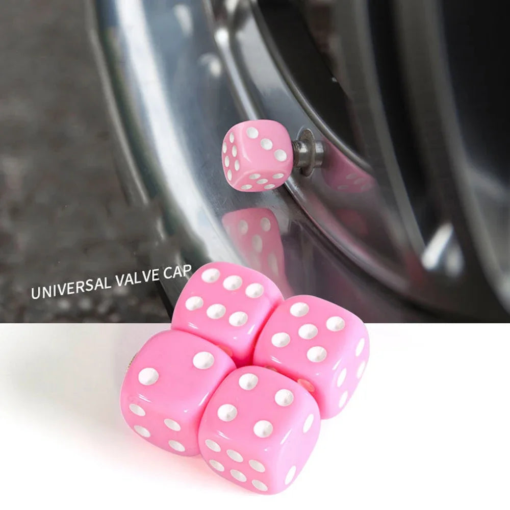 Dice Style Valve Caps Wheel Tire Cover Tyre Valve Plugs Alloy Wheels ABS Tire Wheel Cover For Car Motorcycle Bike Oasis Select