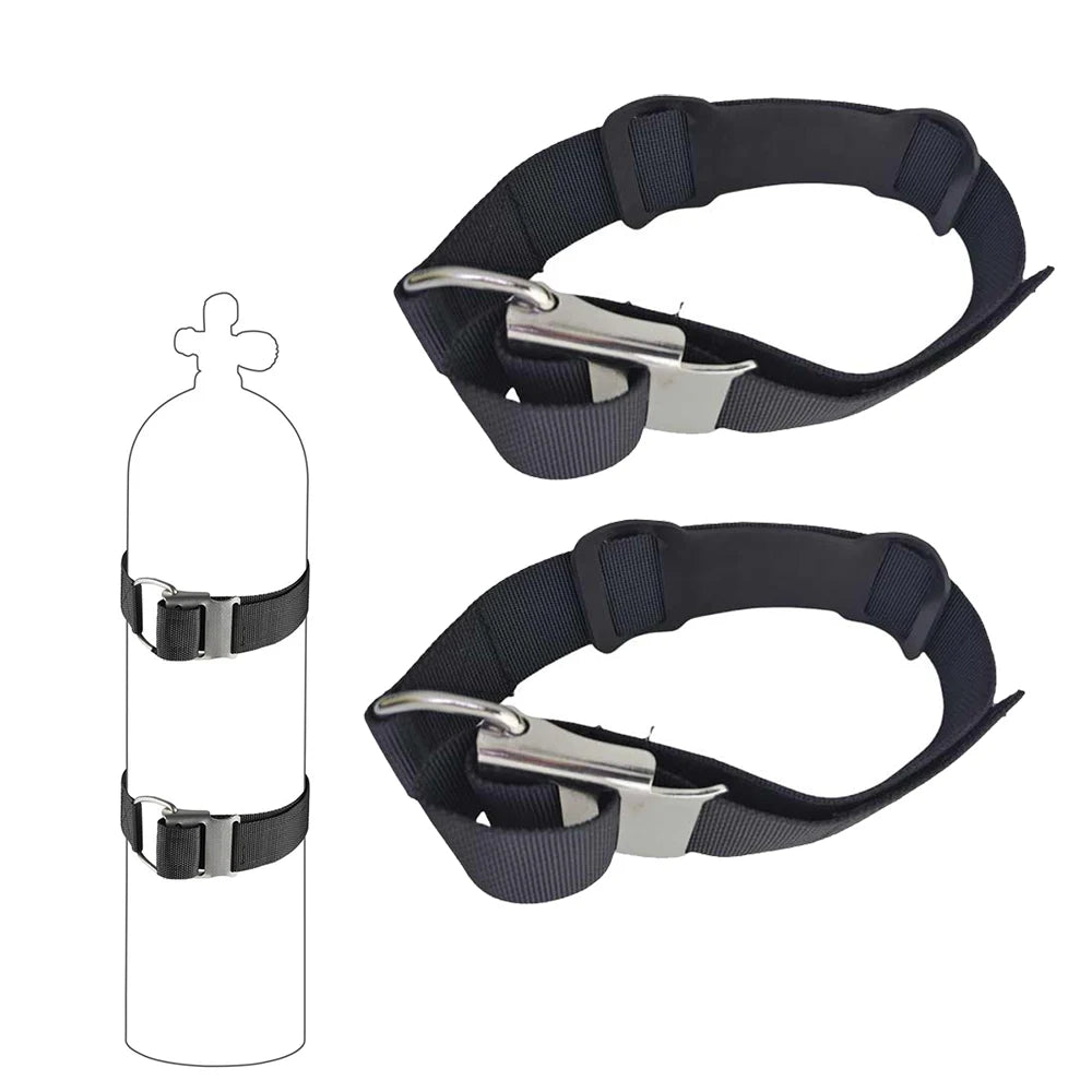 Scuba Diving Tank Band with SS Cam Lock Buckle Tech Cave Diving Cylinder Tank Band Belt Extinguisher Mounting Bracket Oasis Select