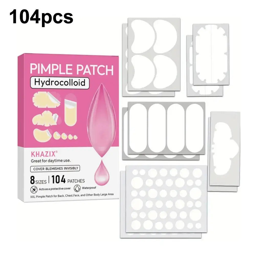 Large Hydrocolloid Pimple Patches Bulk – 9 Styles Face & Body Hydrocolloid Pimple Patches Oasis Select H 104pcs