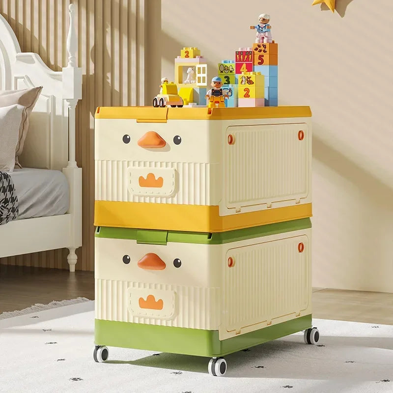 Multi-functional Children's toy storage box Household bedroom roller large capacity finishing box Oasis Select