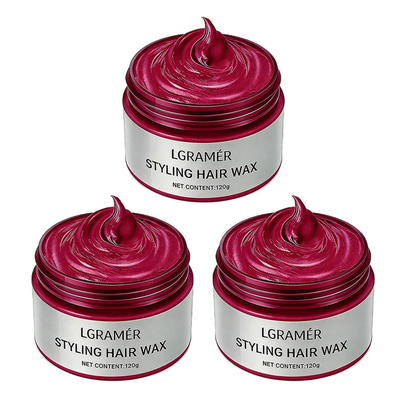 Temporary Hair Color Wax – 9 Shades | Silver Gray, Wine Red & More