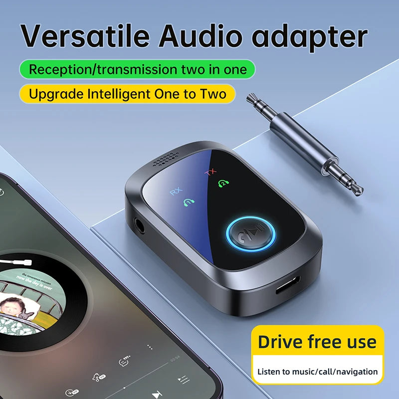2 In 1 Multipoint Bluetooth 5.4 Audio Transmitter Receiver 3.5mm AUX HIFI HD Low Latency Airplane Wireless Adapter With Mic Oasis Select