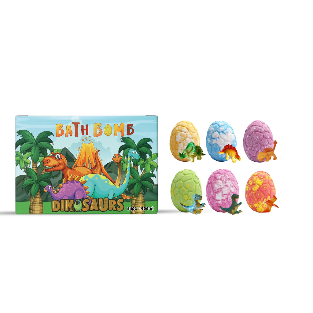 Dinosaur Egg Bath Bombs with Surprise Toys – 6-Pack Kids Gift Kids Bath Bomb Set Oasis Select 1 Set