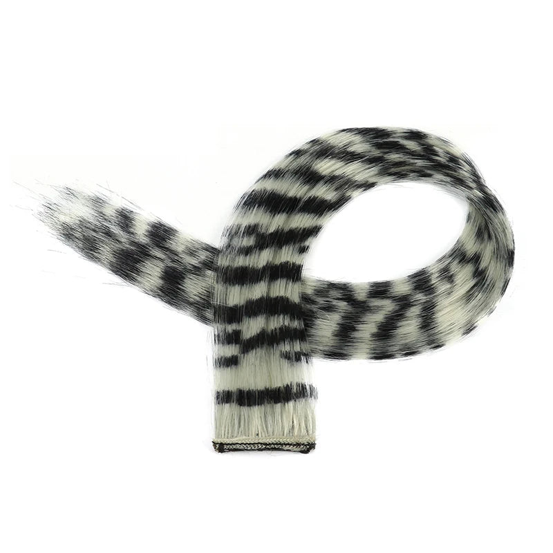 New Stripe Multi-color Leopard Printed Long Straight Wig Clip For Girls Highlights Wig Hairpieces Oasis Select A6