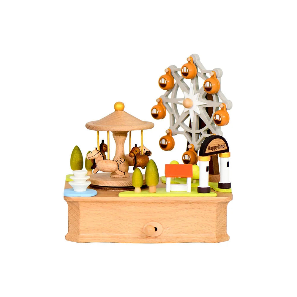 Desktop music box creative cartoon ornament birthday gift creative exquisite music box carousel Ferris wheel Oasis Select