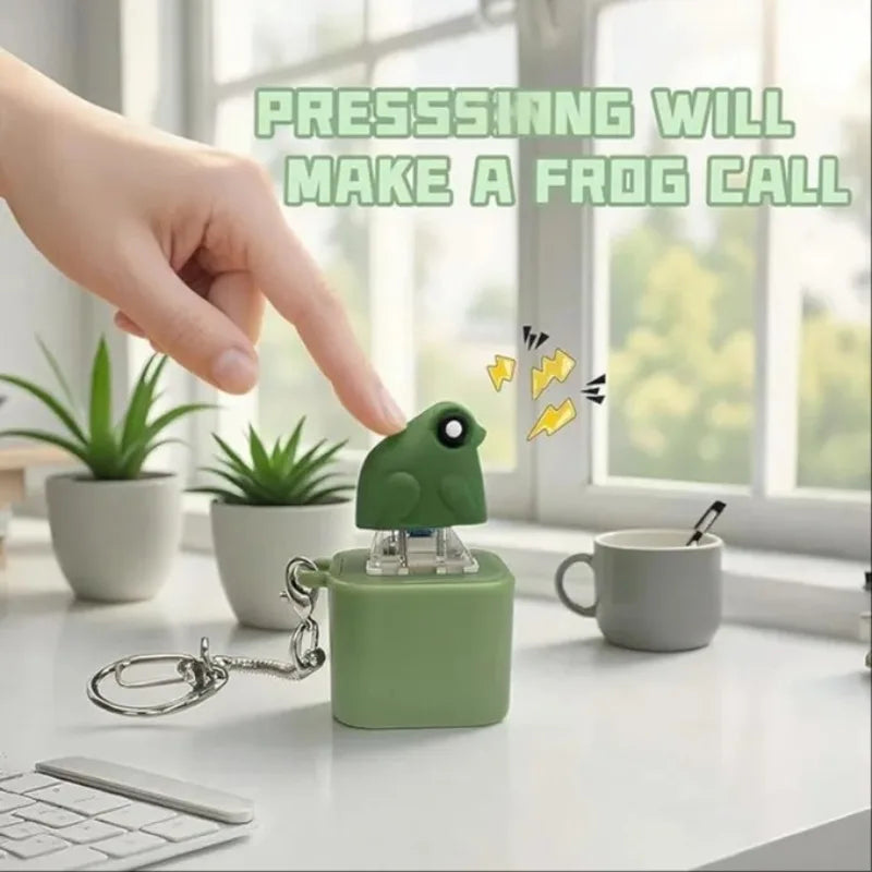 Frog Sound Button Keychain Glowing Student Fun Parody Venting Abstract Artifact Pendant Creative Decompression Toy Oasis Select