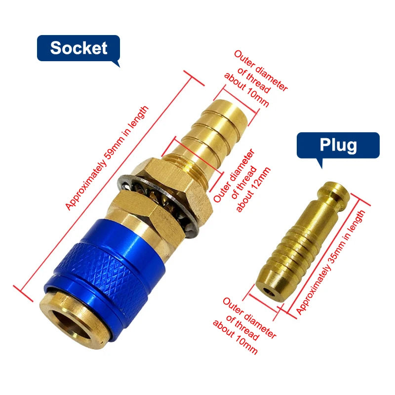 Wholesale Cooled Gas Adapter Connector Clamp Welding Machine Quick Fitting Female Male Water MIG TIG Welding Torch Tools Welder Oasis Select C2
