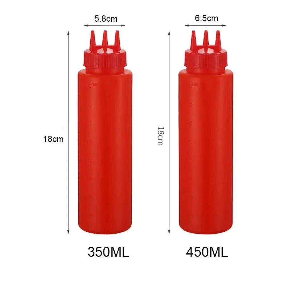 New Plastic Squeezing Sauce bottle Graduated Squeezable Gravy Boats Tableware Reusable Jam Container Oasis Select