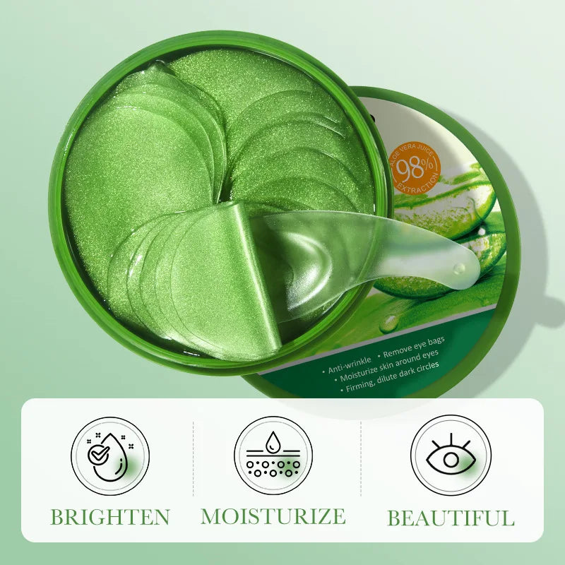 SADOER 60pcs Collagen & Aloe Vera Eye Mask Patches Anti Dark Circles Eye Bags Removal Moisturizing & Firming Skin Care Treatment Oasis Select