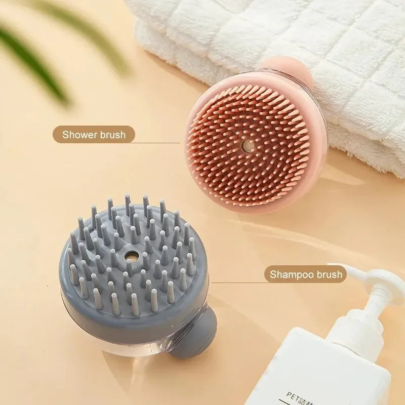 Pet Bath Brush with Shampoo Dispenser | Soft Silicone Pet Grooming Brush Oasis Select