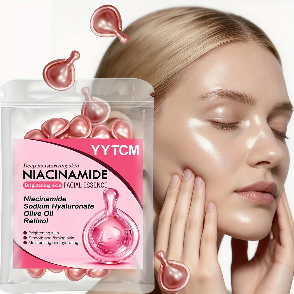 Niacinamide Facial Essence Capsules, Containing Retinol, Olive Fruit Oil, Gardenia Extract, Brighten Skin Tone, Moisturize and Hydrate, Smooth and Refine Skin (0.5Gx30 Capsules)/Bag-1 Bag Oasis Select