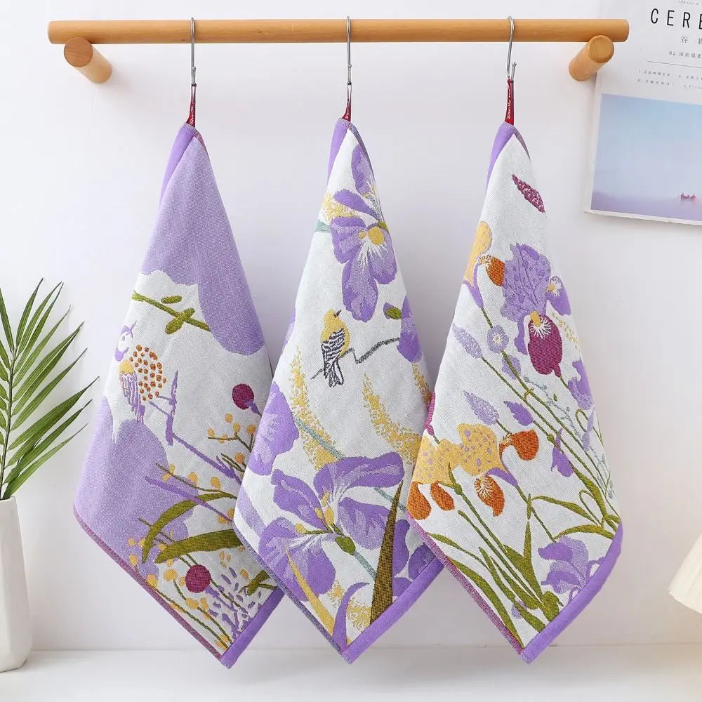 4-Layer Cotton Gauze Hand Towel 34x40cm – Quick Dry Kitchen Towel