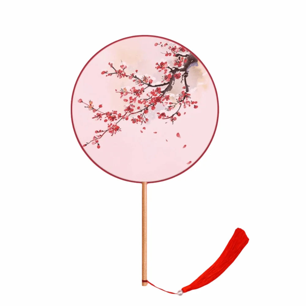 Silk Round Hand Fan – Vintage Chinese Ink Painting Design