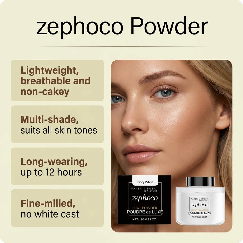 Ivory White Matte Setting Loose Powder – Long-Lasting, 15g
