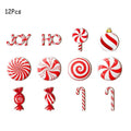 Wooden Candy Cane Christmas Ornaments 12/24 Pcs | DIY Hanging