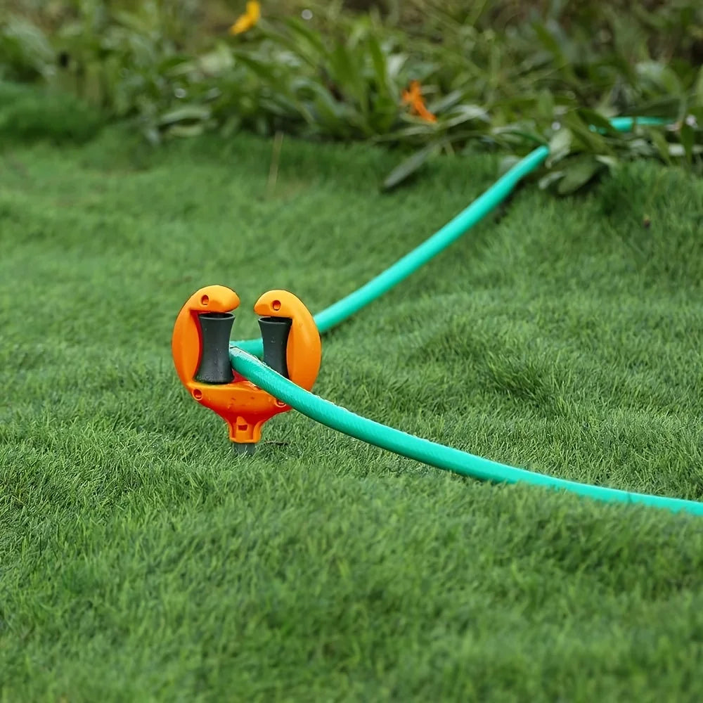 1pc Orange/White Garden Hose Guide, Iron Base for Stable Ground Fixation, Premium Material Durable Stylish Design Oasis Select