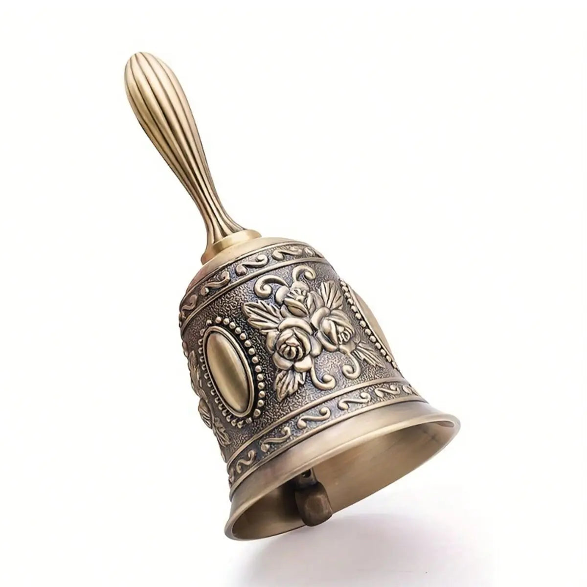 1pcs Elegant Brass Hand Bell - Durable, Polished Finish - Ideal for Weddings, Announcements & Service Oasis Select
