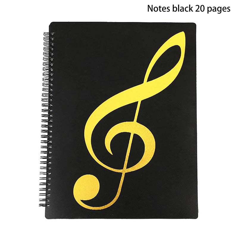 New Flexible 20 Pages Piano Music Score Folder A4 Music Book Clip Sheet Note Folder Piano Paper Sheets Music Binder For Practice Oasis Select 33cm black