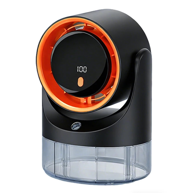 Mini Electric Fan with Single Hole Spray Air Conditioning Cooling Desktop Fan Humidification Circulating Fan 360 ° Adjustable Oasis Select Grey