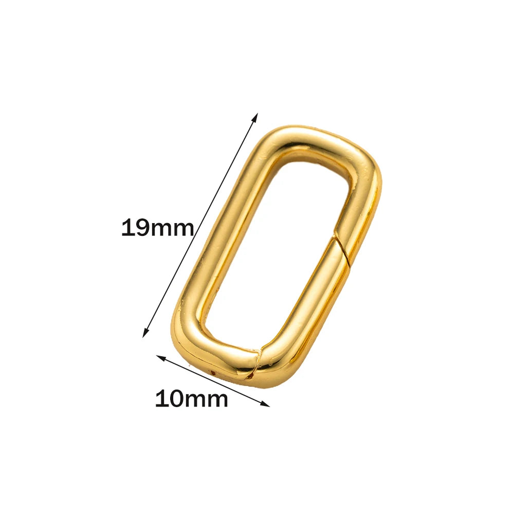 2pcs 14K18K Gold Filled Oval Clasp Spring Claps Connector Carabiner Keychain for DIY Jewelry Finding Necklace Bracelet Making Oasis Select 18K Gold 19X10mm