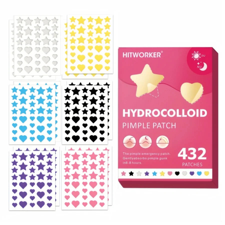 432 Pcs Acne Patches per Box, Star-Shaped Acne Patches, Concealing Patches, Suitable for All Skin Types, Unisex Skincare Oasis Select 432pcs
