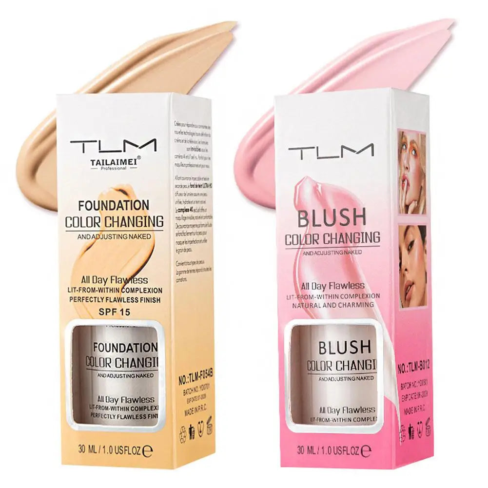 Warming Blush Liquid Foundation Temperature Color Changing Foundation, Naturally Blends Moisturizing Foundation Base Makeup 30ml Oasis Select