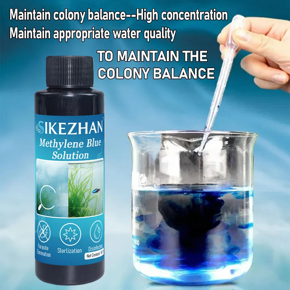 101ml Methylene Blue Aquarium Fish Treatment White Spot Ich Cure Fungal Disease Medicine For Koi Goldfish Betta Tank Care Liquid Oasis Select